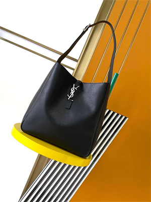 Y.S.L LE 5 A 7 Supple Large HOBO BAG In Black Leather