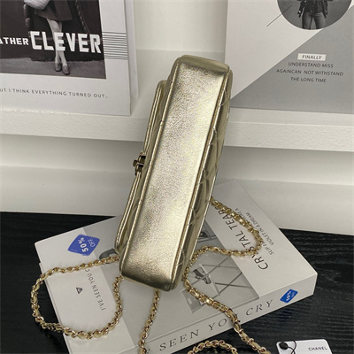Chanel FLAP PHONE HOLDER WITH CHAIN Lambskin Gold-Tone Metal Gold AP4592