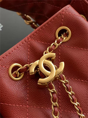 Chanel 25 Small Handbag Grained Calfskin Gold Tone Metal Dk Red AS5293