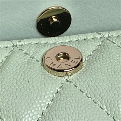 Chanel Coco Crush Top Handle Bag Grained Calfskin Gold Tone Metal Lt Green AP4591