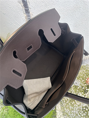 Bir.kin Shoulder Bag 29 Swift Leather Gold/Silver Tone Metal Ebene Color HS