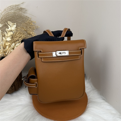 Kelly Jump Backpack Swift Leather Silver Tone Hardware In Gold Color HS