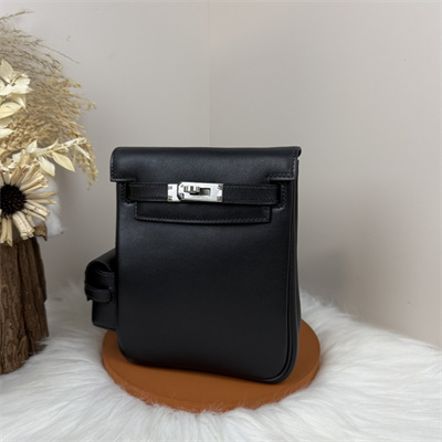 Kelly Jump Backpack Swift Leather Silver Tone Hardware In Black Color HS