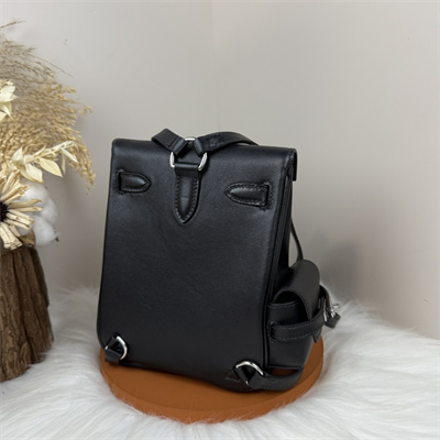 Kelly Jump Backpack Swift Leather Silver Tone Hardware In Black Color HS