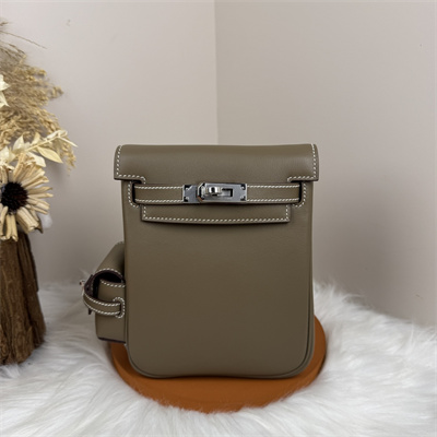 Kelly Jump Backpack Swift Leather Silver Tone Hardware In Etoupe Color HS