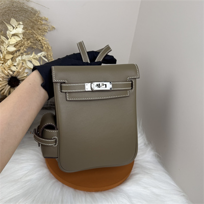 Kelly Jump Backpack Swift Leather Silver Tone Hardware In Etoupe Color HS