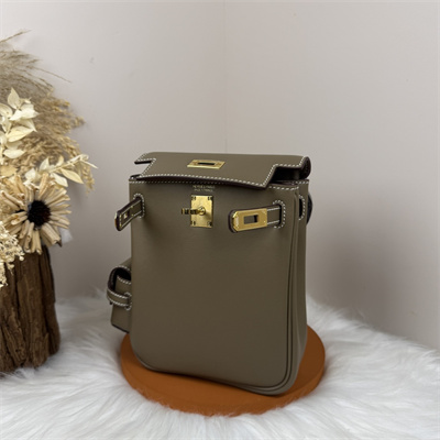 Kelly Jump Backpack Swift Leather Gold Tone Hardware In Etoupe Color HS