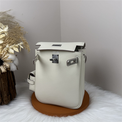 Kelly Jump Backpack Swift Leather Silver Tone Hardware In Craie Color HS