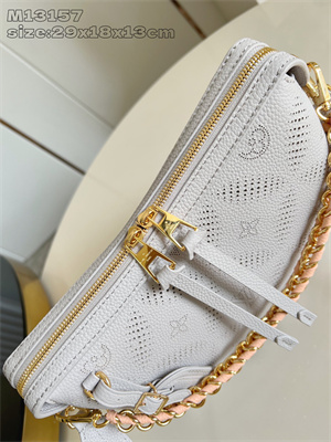 L.V Hand It All PM  Mahina Bloom Perforated Mahina calfskin leather Gray/Pink M13157