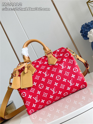 L.V Speedy P9 Bandoulière 30 Monogram Soft Calfskin Red