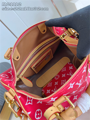 L.V Speedy P9 Bandoulière 30 Monogram Soft Calfskin Red