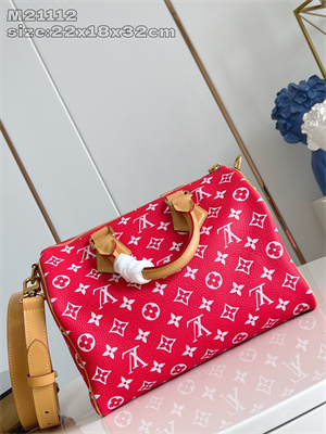 L.V Speedy P9 Bandoulière 30 Monogram Soft Calfskin Red