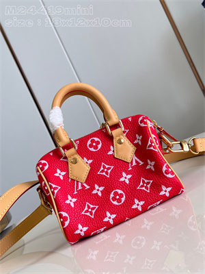 L.V Speedy P9  Bandoulière 18 Monogram Soft Calfskin Red
