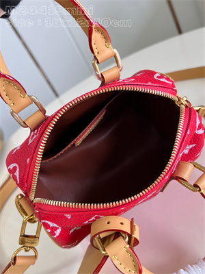 L.V Speedy P9  Bandoulière 18 Monogram Soft Calfskin Red