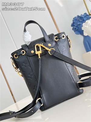 L.V Coussin Backpack Mini Lambskin Leather Black M13387