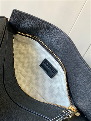 Loewe Small Puzzle Bag In Soft Grained Calfskin Gold Tone Metal Black