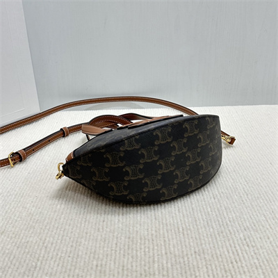 Celine Oval Bag IN TRIOMPHE CANVAS AND CALFSKIN