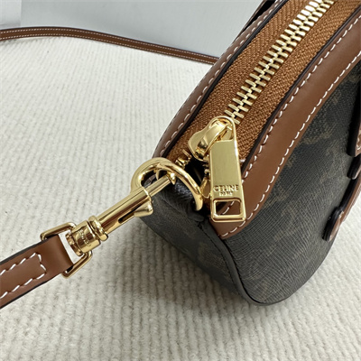 Celine Oval Bag IN TRIOMPHE CANVAS AND CALFSKIN