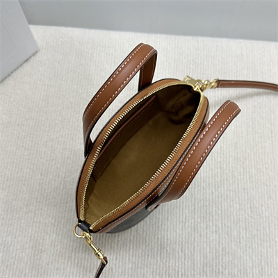 Celine Oval Bag IN TRIOMPHE CANVAS AND CALFSKIN