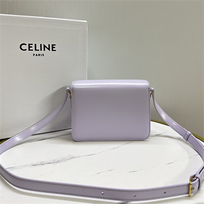 Celine Teen Triomphe Bag In Shiny Calfskin Laverder Color
