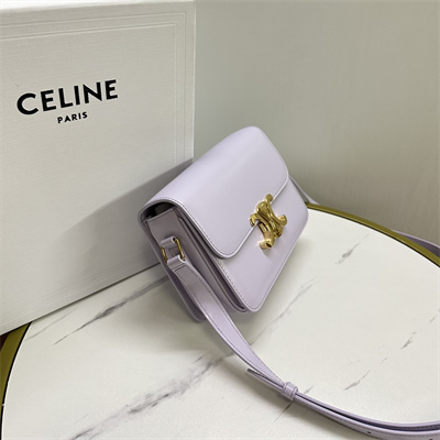 Celine Teen Triomphe Bag In Shiny Calfskin Laverder Color