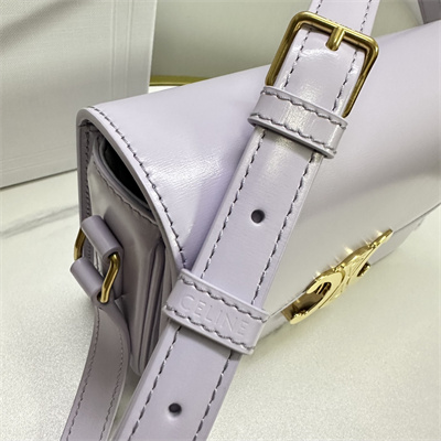 Celine Teen Triomphe Bag In Shiny Calfskin Laverder Color