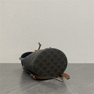 Celine Backpack Bonnie In Triomphe Canvas and calfskin Tan