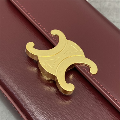 Celine TEEN LOLA in shiny calfskin Bordeaux Color