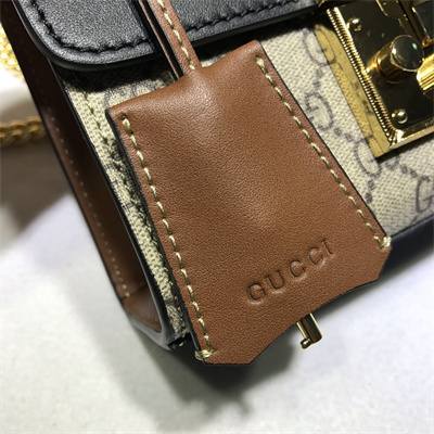 Gu.cci Padlock Small shoulder bag GG Supreme canvas Black 409487