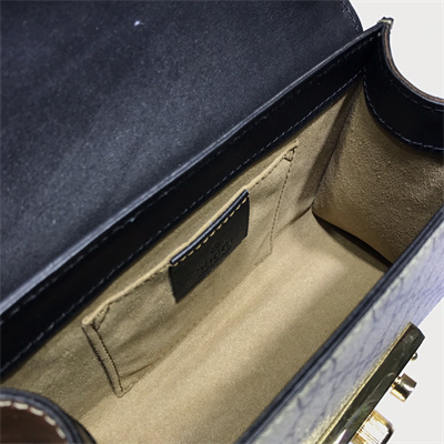 Gu.cci Padlock Small shoulder bag GG Supreme canvas Black 409487