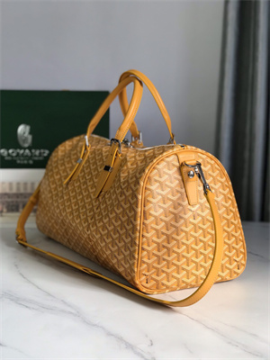 Goyard Boston 45 Bag In Goyardine Canvas & Cervon Calfskin