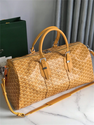 Goyard Boston 45 Bag In Goyardine Canvas & Cervon Calfskin