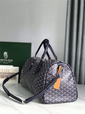 Goyard Boston 45 Bag In Goyardine Canvas & Cervon Calfskin