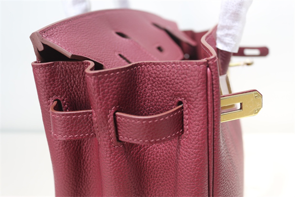 Bir.kin Bag TOGO Leather 25/30/35CM Gold/Silver Hardware In Bordeaux Color HS