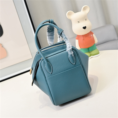 Lindy Bag Calfskin Leather 26/30CM Gold/Silver Tone Metal In Jean Blue Color