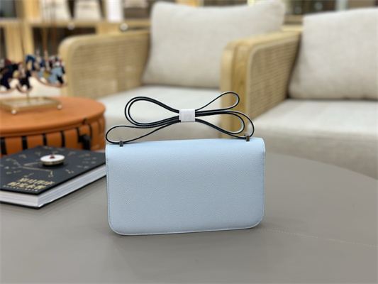 Constance Elan Epsom Leather  Gold/Silver Tone Hardware Blue Brume Color HS(With Mirror)