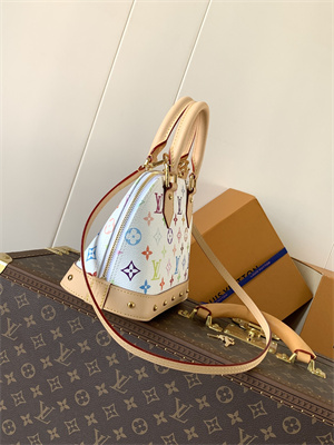 L.V X TM Alma BB Bag Multicolors Monogram Canvas White M13078