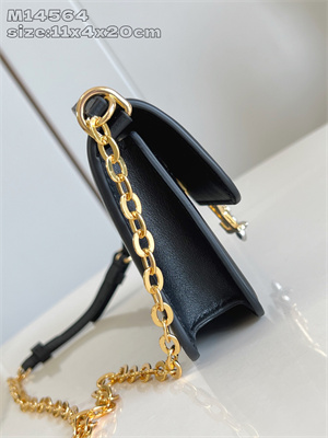 L.V Wallet On Chain LV Bloom Calfskin Leather Black M14564