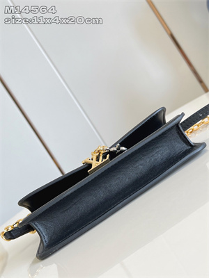 L.V Wallet On Chain LV Bloom Calfskin Leather Black M14564