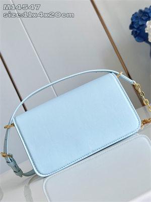 L.V Wallet On Chain LV Bloom Calfskin Leather Azur M14547