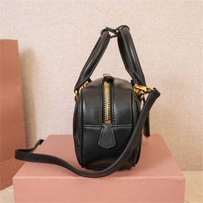 MiuMiu Arcadie matelassé nappa leather Top handle bag Black Color