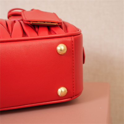 MiuMiu Arcadie matelassé nappa leather Top handle bag Red Color