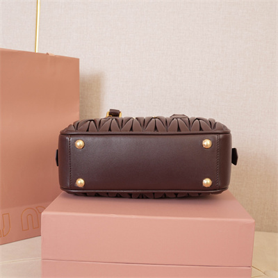 MiuMiu Arcadie matelassé nappa leather Top handle bag Briarwood Color