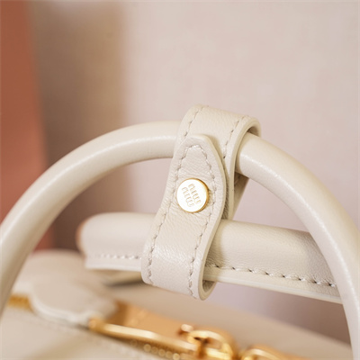 MiuMiu Arcadie matelassé nappa leather Top handle bag White Color