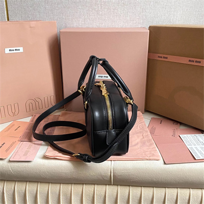 MiuMiu Arcadie Leather Top handle bag Black Color