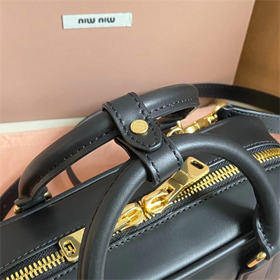 MiuMiu Arcadie Leather Top handle bag Black Color