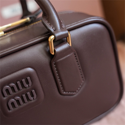 MiuMiu Arcadie Leather Top handle bag Briarwood Color