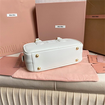 MiuMiu Arcadie Leather Top handle bag White Color