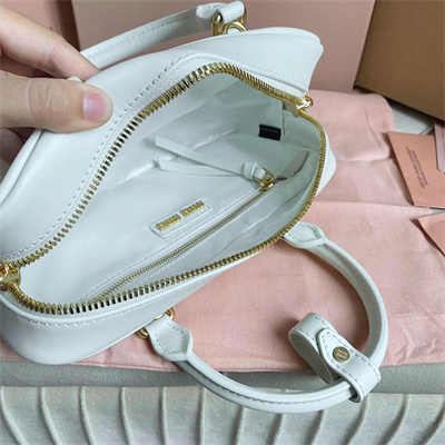 MiuMiu Arcadie Leather Top handle bag White Color