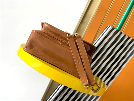 Y.S.L NIKI BABY In Vintage Leather Brown Color